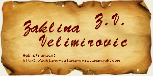 Žaklina Velimirović vizit kartica